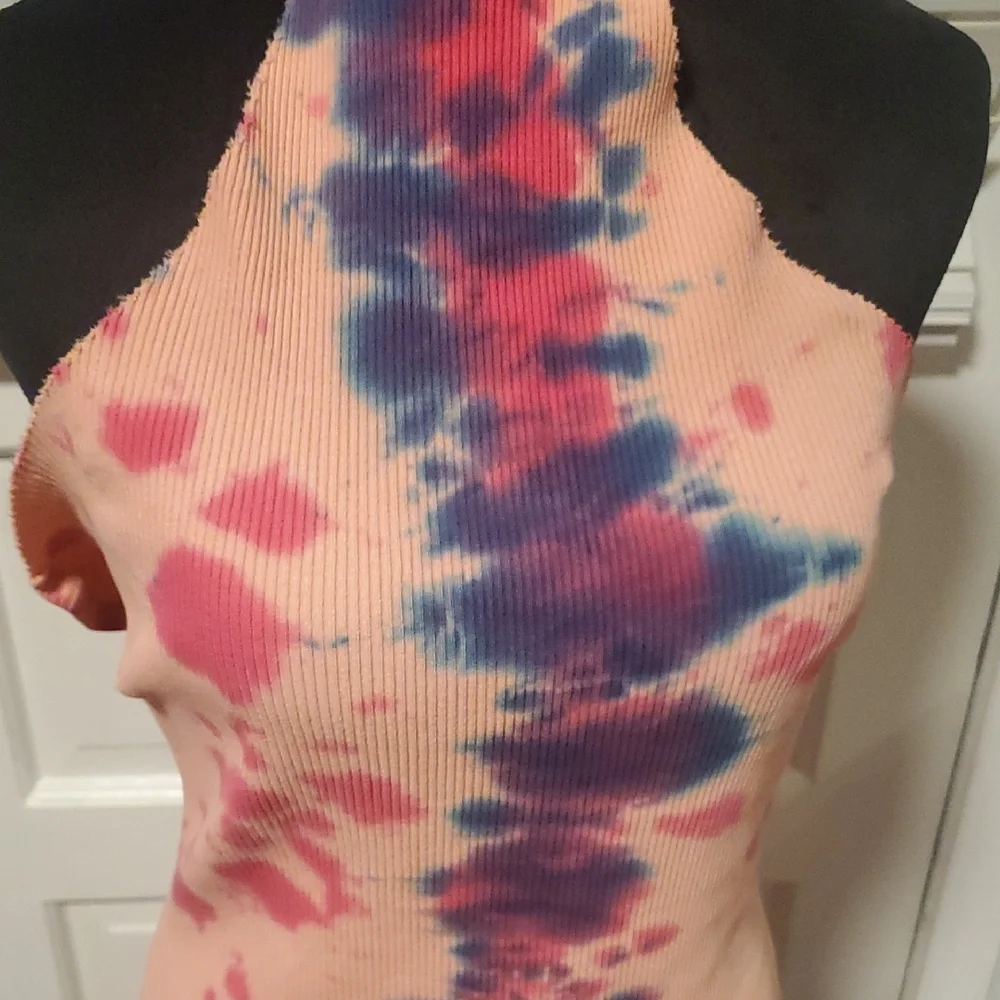 Fashion Nova Pink and Blue Tie-Dye Maxi Dress - Picture 5 of 9